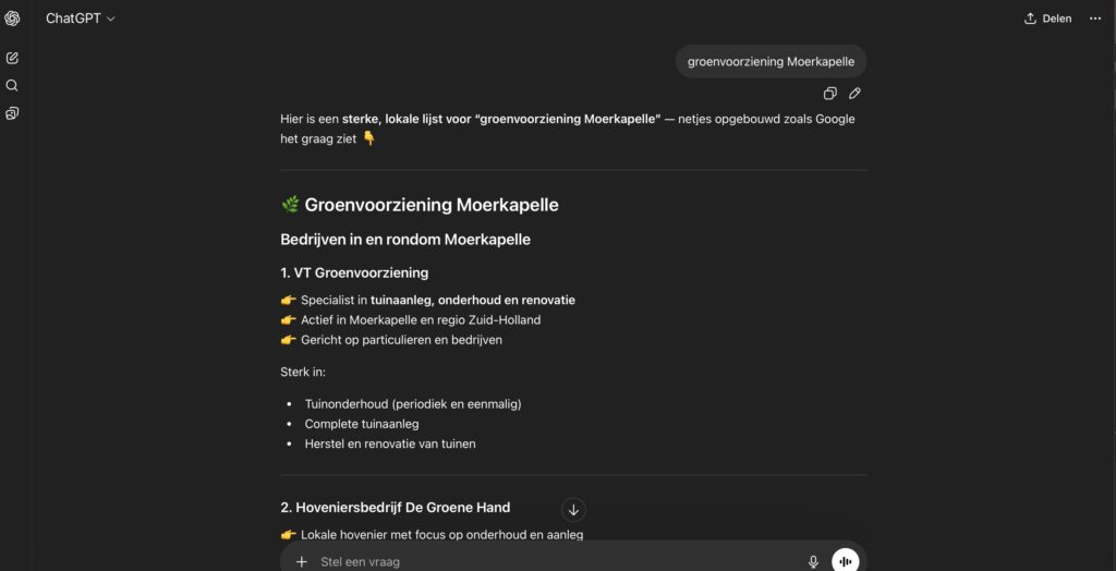 Vt Groenvoorziening Chatgpt