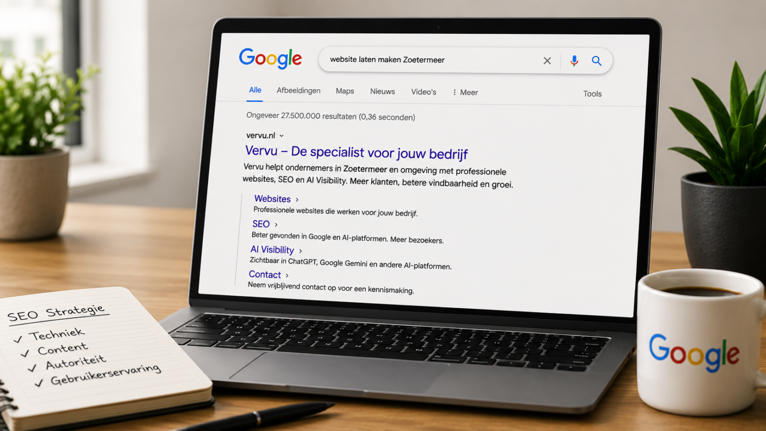SEO uitbesteden? Vergroot jouw online vindbaarheid met Vervu 1 website laten maken zoetermeer